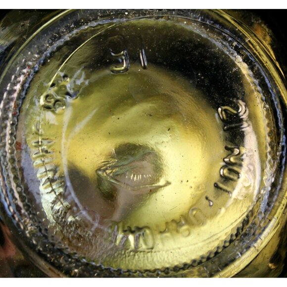 Golden Harvest Drinkin Canning Style Jar Hurricane Lamp Oil Frosted Handle Glass - Picture 12 of 12